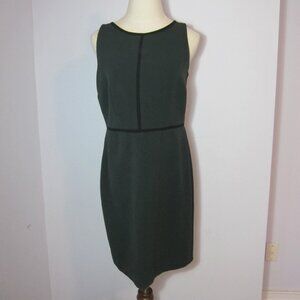 Ann Taylor Loft Womens Sheath Dress Back Zip Sleeveless Forest Green Size 6P